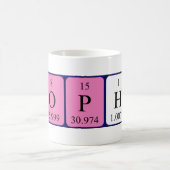 Sophiの周期表の名前のマグ コーヒーマグカップ (中央)