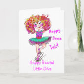 Sophiaのバレリーナ、小さな女の子のダンスの演奏会カード カード (正面)