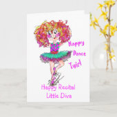 Sophiaのバレリーナ、小さな女の子のダンスの演奏会カード カード (黄色い花)