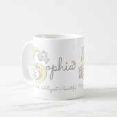 Sophiaの一流の意味装飾的なsモノグラムのマグ コーヒーマグカップ (正面左)