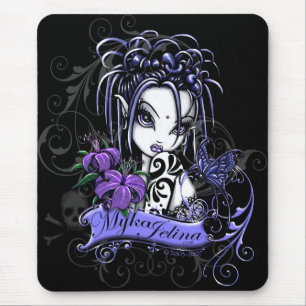 Sophia紫色のLillyのゴシック様式入れ墨のFaeryの蝶 マウスパッド