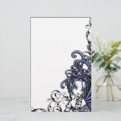 "Sophia"の青い入れ墨の妖精の芸術の文房具 便箋 (スタンド正面)