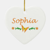 Sophia (オレンジ蝶) セラミックオーナメント (裏面)