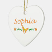 Sophia (オレンジ蝶) セラミックオーナメント (左)