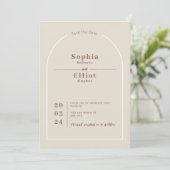 SOPHIA モダン デザート ボホ アーチ Save the Date カード (スタンド正面)