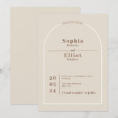 SOPHIA モダン デザート ボーカル アーチ 保存 日付 カード (正面/裏面)