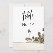 SOPHIA | リゾートビーチトロピカルパームテーブルナンバー 招待状 (正面)