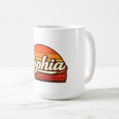 Sophia レトロ サンセット 名前 デザイン コーヒーマグカップ (正面右)