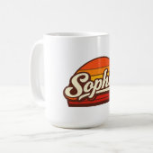 Sophia レトロ サンセット 名前 デザイン コーヒーマグカップ (正面左)