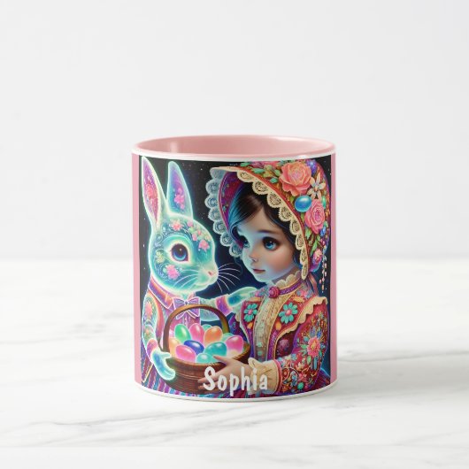 SOPHIA ~ヴィンテージガールエッグバニー~ Mug マグカップ (中央)