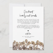 SOPHIA 南国パームツリー写真 結婚式お礼カード 招待状 (裏面)