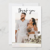 SOPHIA 南国パームツリー写真 結婚式感謝カード 招待状 (正面)