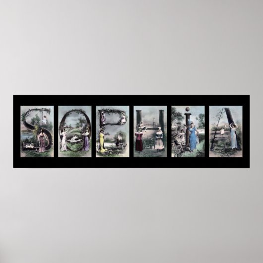 SOPHIA Alphabet Letter Name Art ポスター (正面)