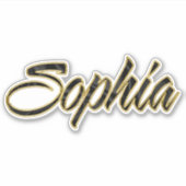 Sophia black gold Lettering Aufkleber Sticker シール (正面)