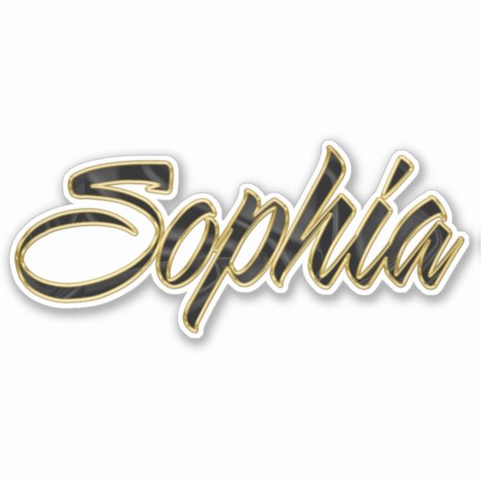Sophia black gold Lettering Aufkleber Sticker シール (正面)