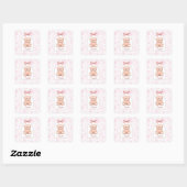 Sophia | Custom Pink Teddy Bear Nursery Design  スクエアシール (シート)