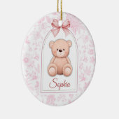 Sophia | Custom Pink Teddy Bear Nursery Design  セラミックオーナメント (右)