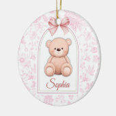 Sophia | Custom Pink Teddy Bear Nursery Design  セラミックオーナメント (左)