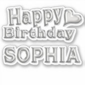 Sophia Happy Birthday silver Aufkleber Sticker シール (正面)