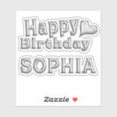 Sophia Happy Birthday silver Aufkleber Sticker シール (シート)