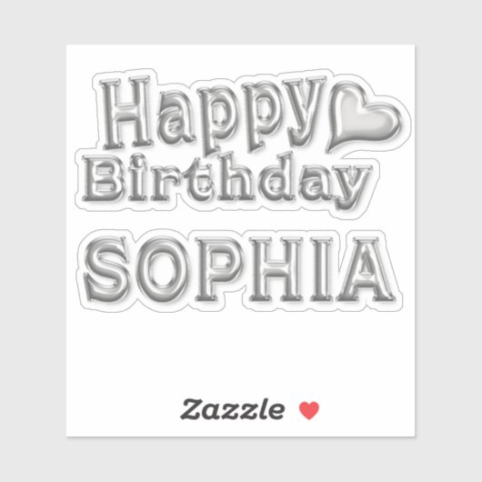 Sophia Happy Birthday silver Aufkleber Sticker シール (シート)