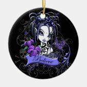 "Sophia Lilly"は妖精の芸術のオーナメントを信じます セラミックオーナメント (正面)