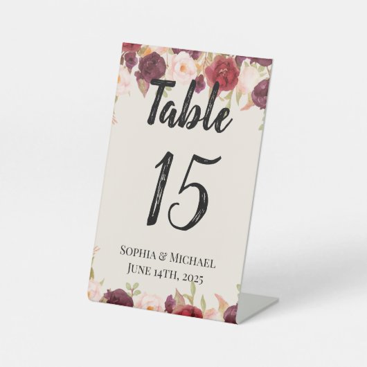 Sophia & Michael Wedding Table Card 台座サイン (正面)