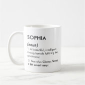 Sophia name, Editable name, Custom name コーヒーマグカップ (左)