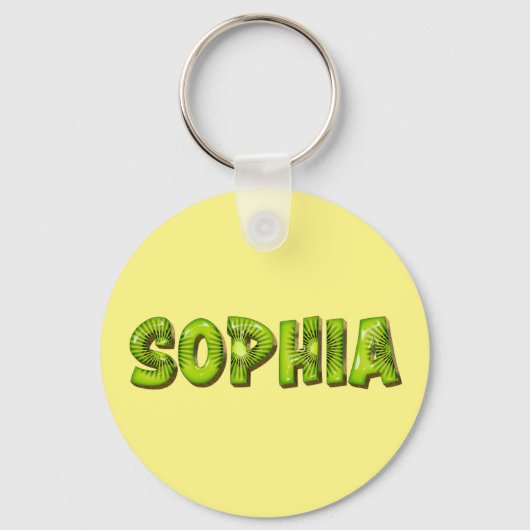 Sophia Name Kiwi Design Schlüsselanhänger キーホルダー (正面)