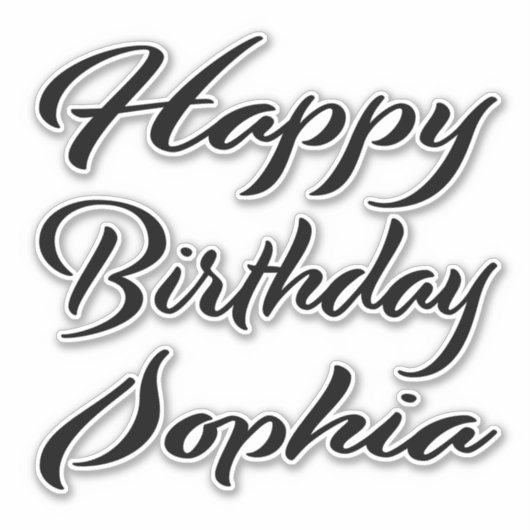 Sophia Name Vorname black Sticker Geburtstag シール (正面)
