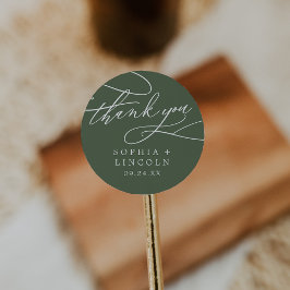 SOPHIA Olive Green's Thank 結婚 You Sticker ラウンドシール