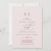 SOPHIA QRコードバーガンディ赤面結婚すべて 招待状 (正面)