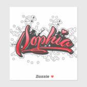 Sophia red Heart Graffiti Aufkleber Sticker シール (シート)