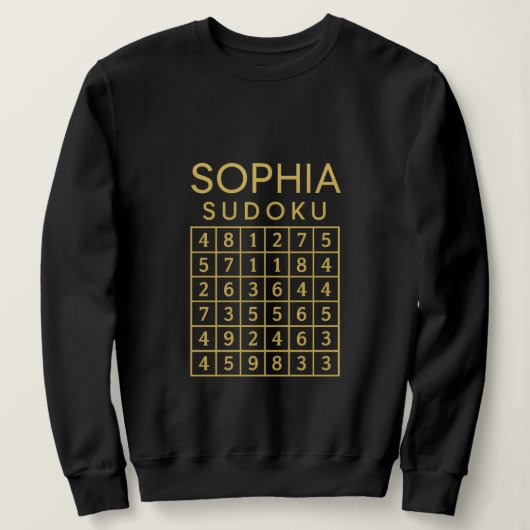SOPHIA Sudoku Puzzle – Golden Grid Tee スウェットシャツ (デザイン正面)