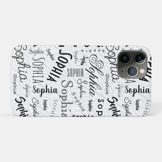 Sophia Typography Black White Case-Mate iPhoneケース (裏面(横))
