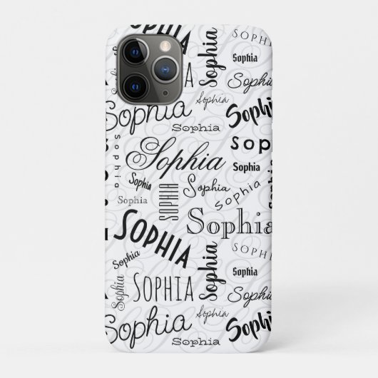 Sophia Typography Black White Case-Mate iPhoneケース (裏)