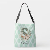 Sophia's Wise Elegance - Boho Floral Monogram クロスボディバッグ (裏面)