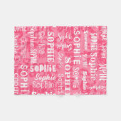 Sophieのパーソナライズな名前をカスタムする フリースブランケット (正面(横))