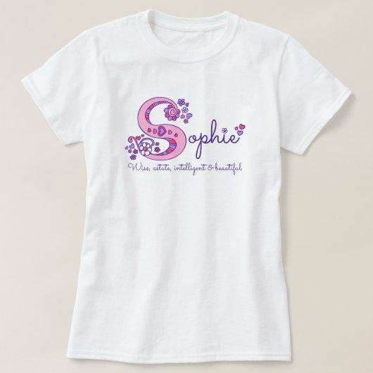Sophieの女の子Sの一流の意味モノグラムのワイシャツ Tシャツ (デザイン正面)
