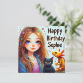 SOPHIE ~ お誕生日おめでとう ~ ウーパールーパーと猫 ~ (スタンド正面)