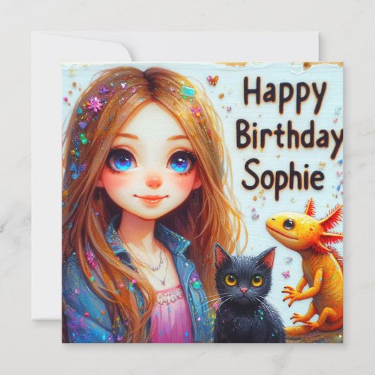 SOPHIE ~ お誕生日おめでとう ~ ウーパールーパーと猫 ~ (正面)