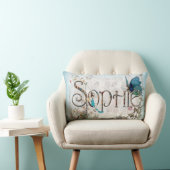 "Sophie」のパーソナライズなクッション(青い) ランバークッション (椅子)