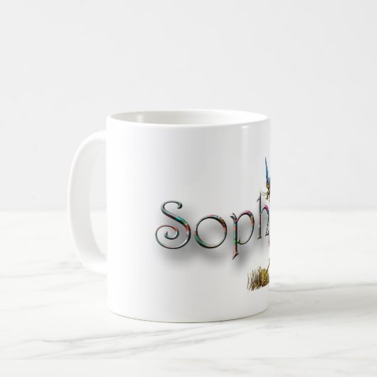"Sophie」のパーソナライズなデザイン コーヒーマグカップ (正面左)
