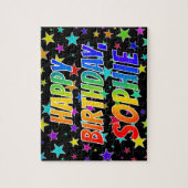 「SOPHIE」名、おもしろい「ハッピーバースデー」 ジグソーパズル (縦)