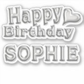 Sophie Happy Birthday silver Aufkleber Sticker シール (正面)