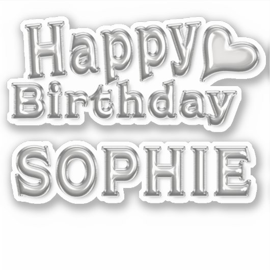 Sophie Happy Birthday silver Aufkleber Sticker シール (正面)