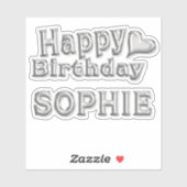 Sophie Happy Birthday silver Aufkleber Sticker シール (シート)