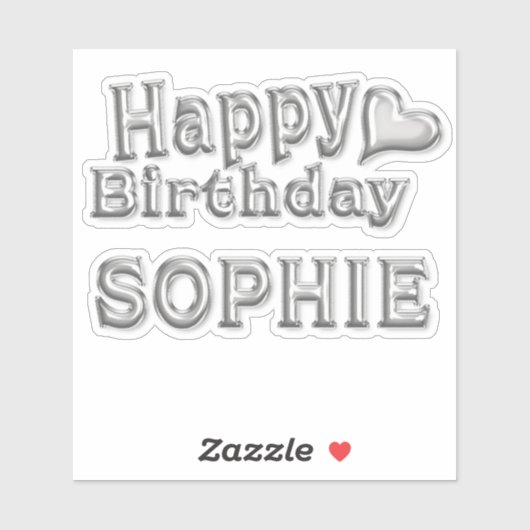 Sophie Happy Birthday silver Aufkleber Sticker シール (シート)