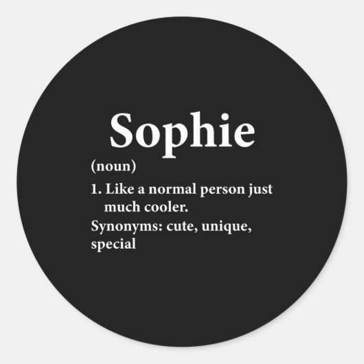 Sophie Name Definition Funny D  ラウンドシール (正面)