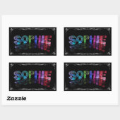 Sophie - The Name Sophie in 3D Lights (Photograph) 長方形シール (シート)